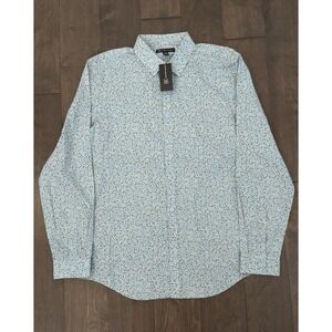 INC International Concepts Mens Blue Button Down Angel Falls Long Sleeve Size M